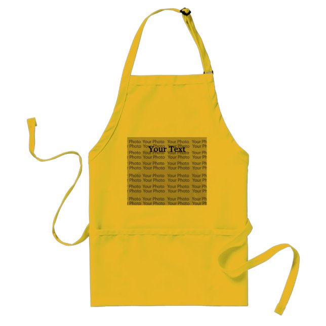 Your Photo & Text Yellow Standard Apron Template (Front)