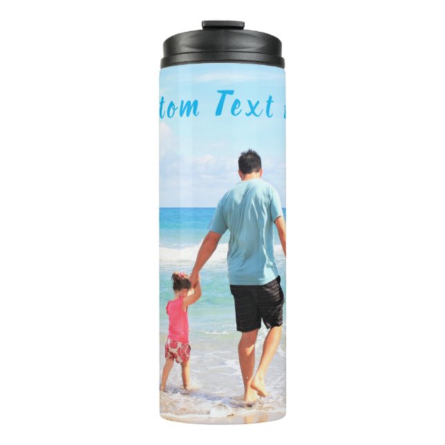 Your Photo Thermal Tumbler Gift with Custom Text (Front)