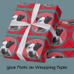 Your Photo Traditional Aztec Colours Blue-Turquois Wrapping Paper