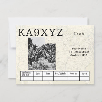 Your Photo Utah Shaped Cutout Custom QSL Postcard