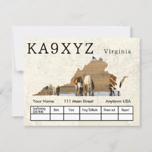 Your Photo Virginia Shaped Cutout Custom QSL Postcard