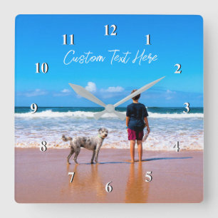 Your Photo Wall Clock Gift with Custom Text Name