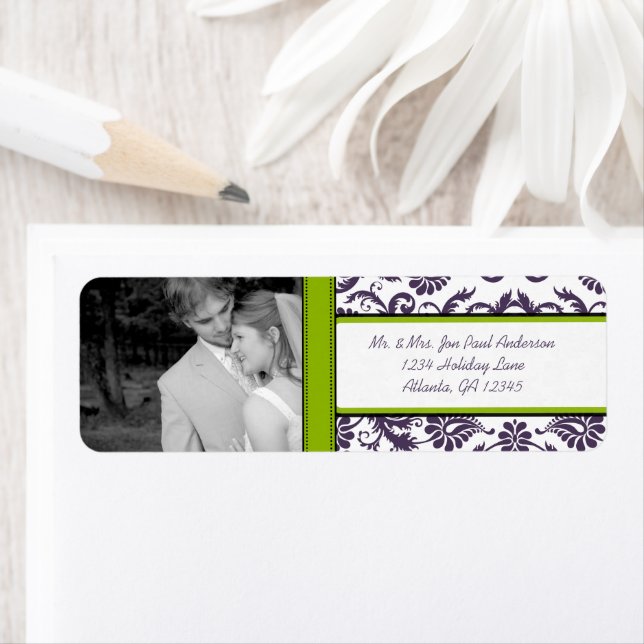 Your Photo Wedding Vintage Apple Green Damask (Insitu)