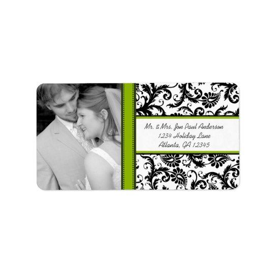 Your Photo Wedding Vintage Black Green Damask