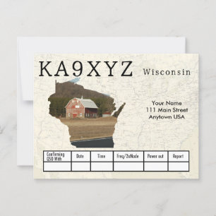 Your Photo Wisconsin Shaped Cutout Custom QSL Postcard