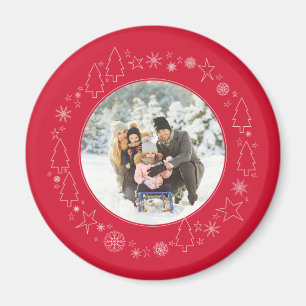 Your photo with Original Handrawn Christmas Wreath Magnet