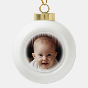 Your Photo with Soft Edge - distinctive Ceramic Ball Christmas Ornament