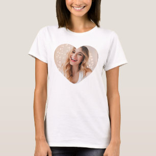 Your photo your face on a personalised heart pink T-Shirt