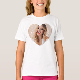 Your photo your face on a personalized heart pink T-Shirt