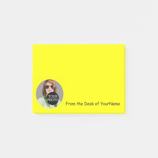 Your Photo Your Message Customize Easily Yellow Post-it Notes (Front)