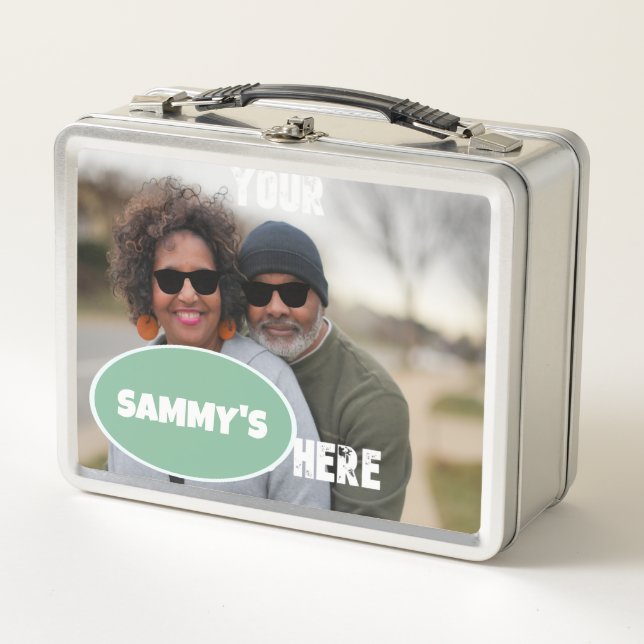 Your Photos and Name Here Metal Lunchbox (Front)