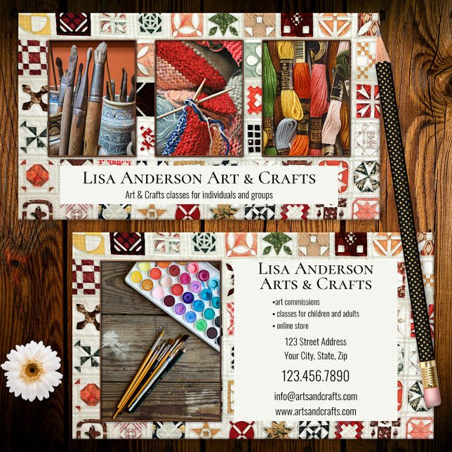 Your Photos Arts and Crafts Creative Business Card (Creator Uploaded)