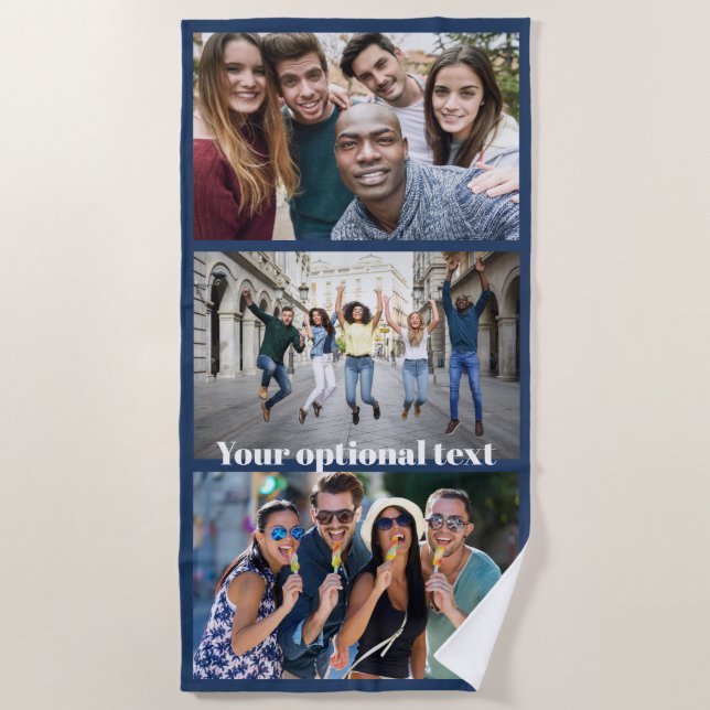 YOUR PHOTOS custom beach towel (Front)