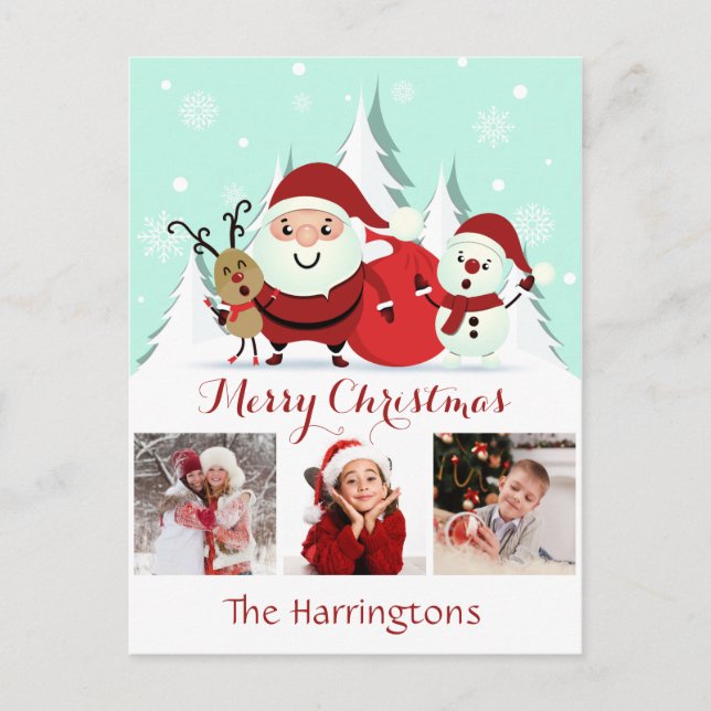 YOUR PHOTOS custom Christmas postcard (Front)