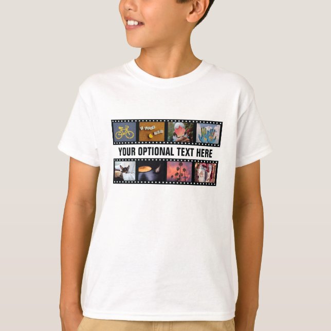 YOUR PHOTOS custom "film strips" clothing T-Shirt (Front)