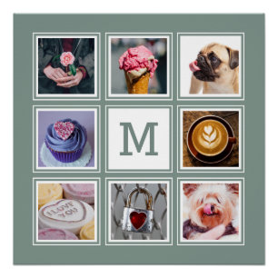 YOUR Photos, Monogram & Colour poster