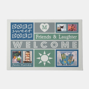YOUR PHOTOS & MONOGRAM custom dorm room door mat