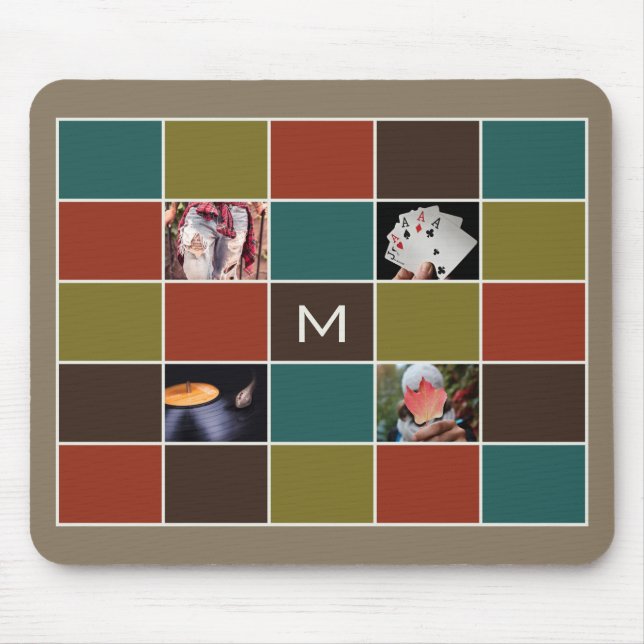 YOUR PHOTOS & MONOGRAM custom mousepad (Front)
