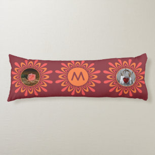 YOUR PHOTOS & MONOGRAM Stylized Sun custom pillow