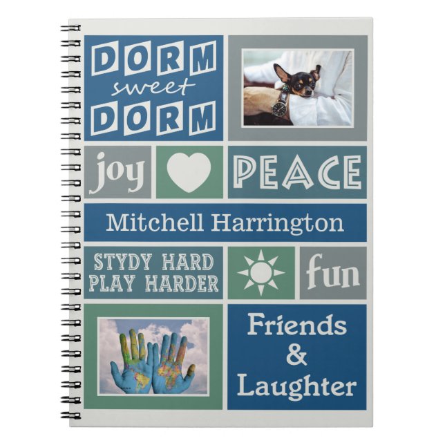YOUR PHOTOS & NAME custom dorm room notebook (Front)