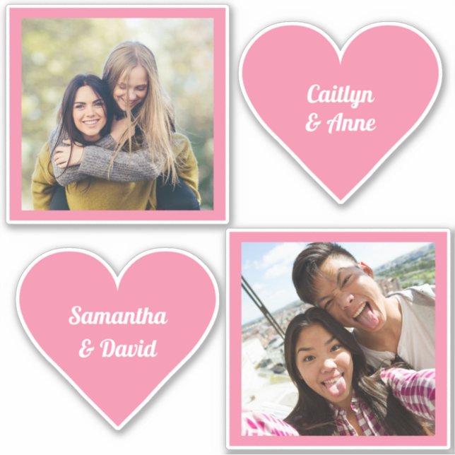 YOUR photos & names LOVE stickers (Front)
