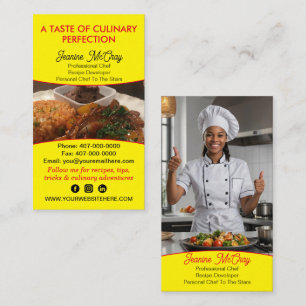 Your Photos Restaurant Chef Catering Services Business Card