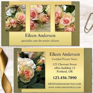 Your Photos Senior Citizen Care Nurse Business Card