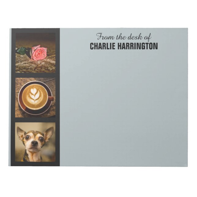 YOUR PHOTOS, TEXT & COLOR custom notepads (Front)