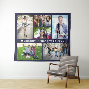 YOUR PHOTOS, TEXT & COLOR custom tapestry