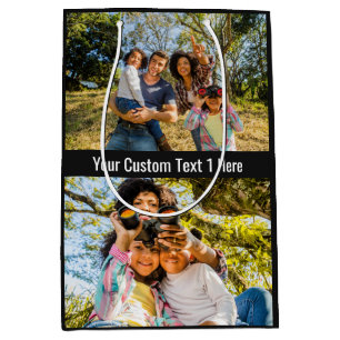 YOUR Photos, Text & Colour medium gift bag