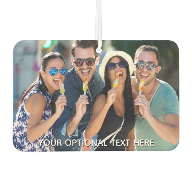 YOUR PHOTOS & TEXT custom car air freshner Air Freshener (Front)