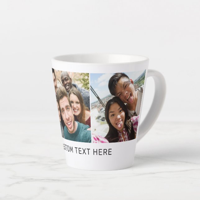 YOUR photos & text custom latte mug (Right Angle)