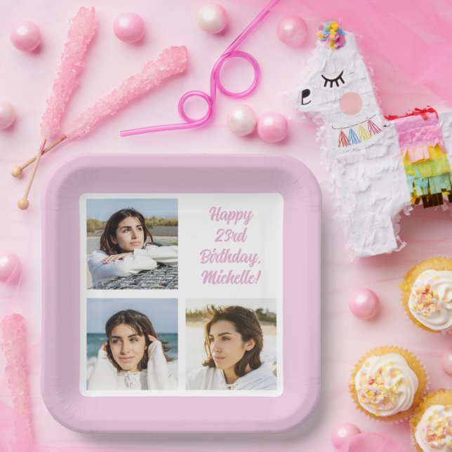 YOUR Photos & Text Paper Plate (Party)