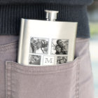 YOUR PHOTOS turn B & W custom monogram flask