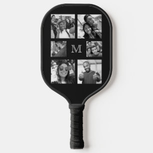 YOUR PHOTOS turn B & W custom monogram Pickleball Paddle