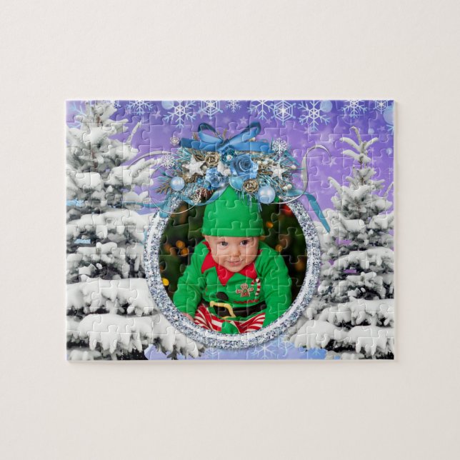 Your Picture Christmas Holiday Winter Snow Scene  Jigsaw Puzzle (Horizontal)