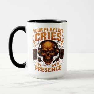 Your Playlist Cries Skull Headphone Music Mug