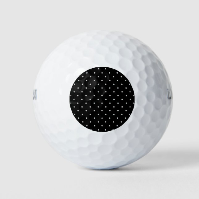 Your Polka Dots Colour on Black Click Customize Golf Balls (Front)