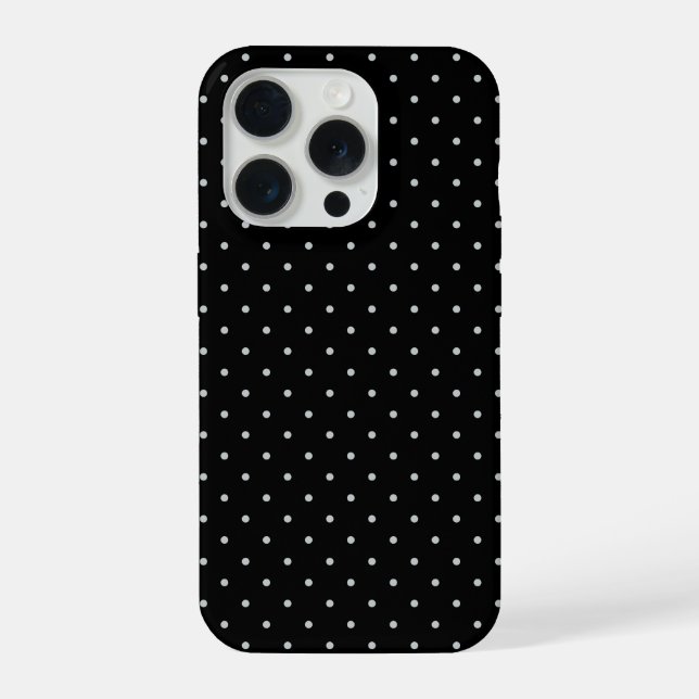 Your Polka Dots Colour on Black Click Customize iPhone Case (Back)