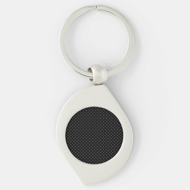 Your Polka Dots Colour on Black Click Customize Keychain (Front)