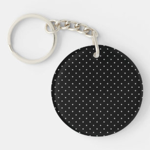 Your Polka Dots Colour on Black Click Customize Keychain