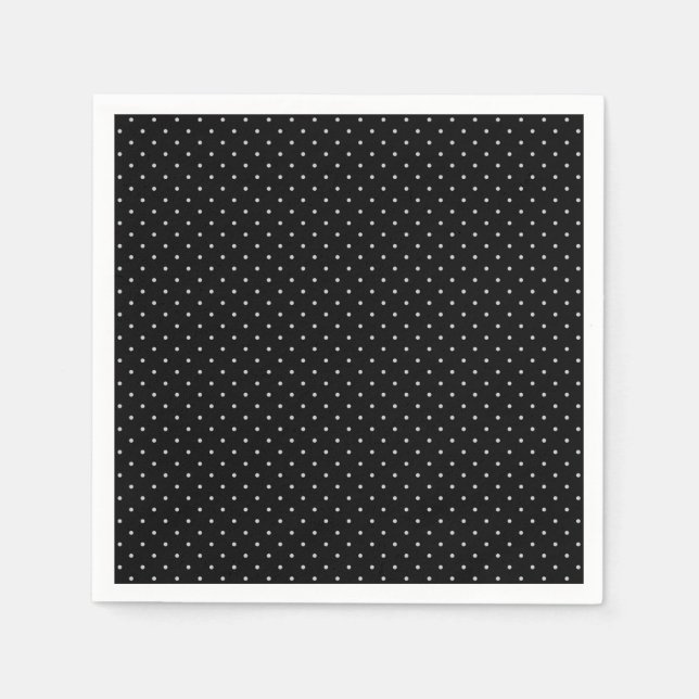 Your Polka Dots Colour on Black Click Customize Napkin (Front)