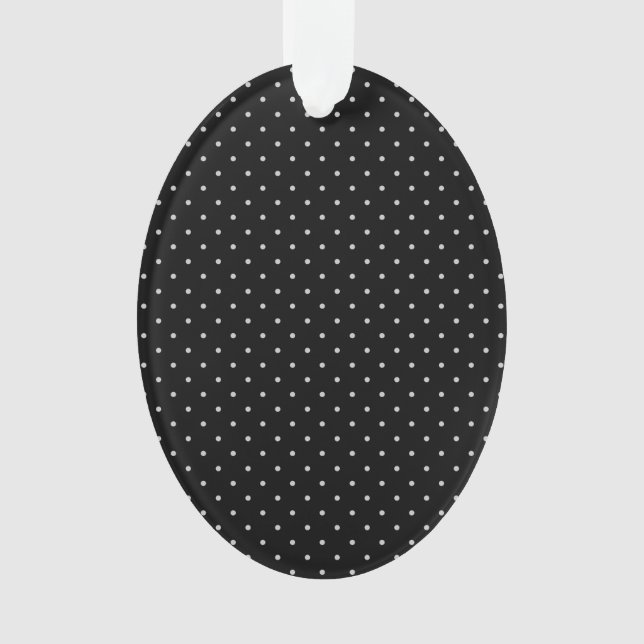 Your Polka Dots Colour on Black Click Customize Ornament (Front)