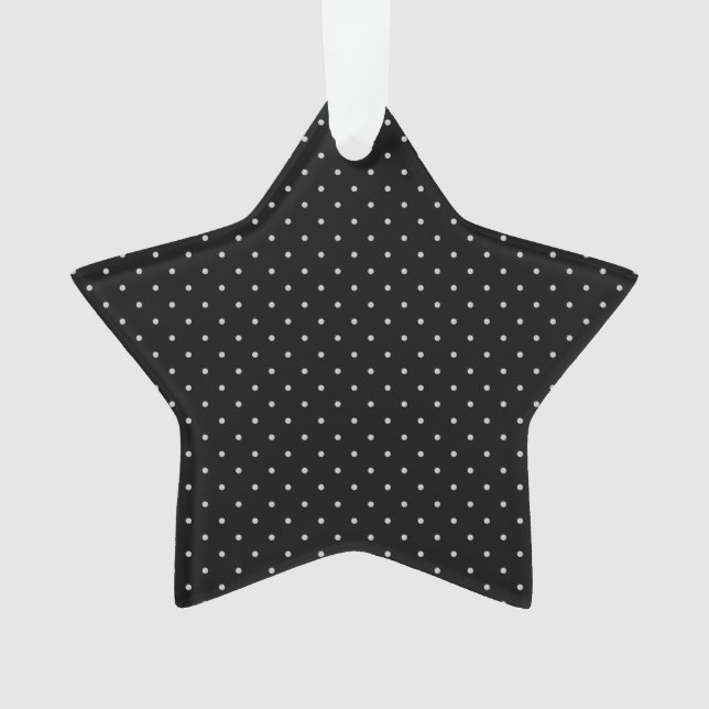 Your Polka Dots Colour on Black Click Customize Ornament (Front)