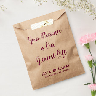 Your Presence is Our Greatest Gift Favour Bag