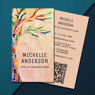 Your Profession QR Code Terracotta Business Card