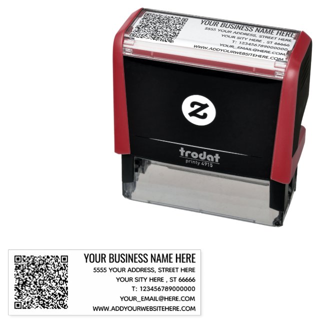Your Professional Address QR Code Stamp Example (In Situ)