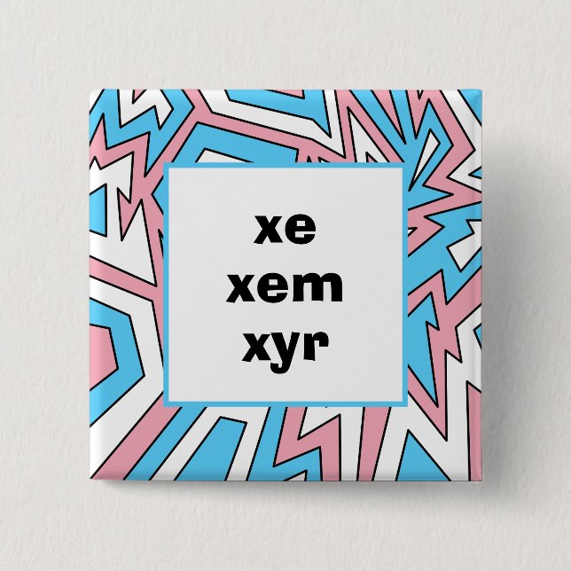 YOUR PRONOUNS Transgender Trans Pride Modern Art 2 Inch Square Button (Front)