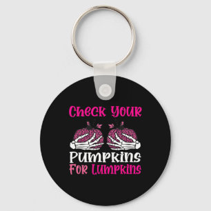 Your Pumpkins Breast Cancer Awareness Halloween Wo Keychain