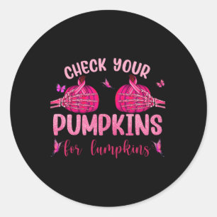Your Pumpkins For Lumpkins Skeleton Hand Halloween Classic Round Sticker